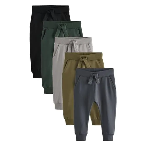 NEXT Jungen Jogginghose im 5er-Pack Grau/Schwarz/Grün 110-116