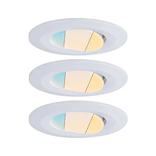 Paulmann LED-Bad-Einbauleuchte 3er Set weiß (matt) - Lampen: Stilvolles 3er Set für modernes Badezimmer, energiesparend mit warmem Licht für eine angenehme Atmosphäre.