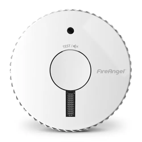 FireAngel Optischer Rauchmelder mit Notleuchte - FA6111-INT Rauchwarnmelder 10 Jahre Laufzeit für Zuhause - Austauschbare Batterien mit 3 J Laufzeit - Frühzeitige Raucherkennung- ST-623E Ersatz - Weiß