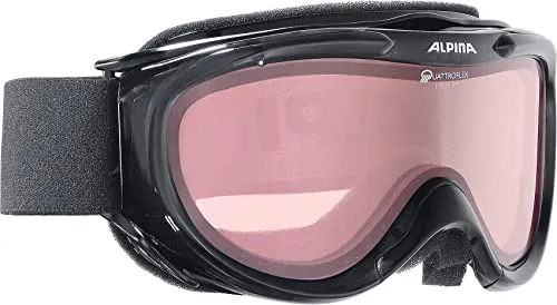 ALPINA Skibrille Freespirit, schwarz transparent qlh - Skibrille mit Fogstop Coating für beschlagfreie Sicht und Turbo Lüftungssystem für optimale Isolation. Ideal für Wintersportler.