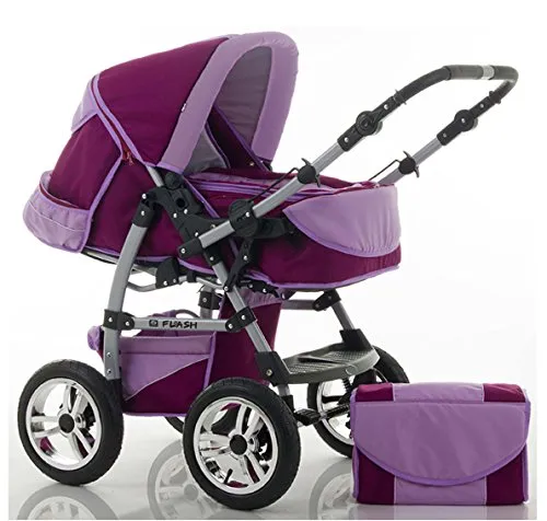 dein_babyladen Kombi-Kinderwagen Flash 2 in 1 - Standardkinderwagen mit Sportsitz und umfangreichem Zubehör, ideal ab Geburt. Flexibel und komfortabel dank gepolsterter Sitze und großen Lufträdern für beste Manövrierfähigkeit.