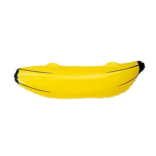 Oblique Unique® Banane aufblasbar Wasserspielzeug Badespielzeug für Pool Strand 64 cm Sommer Badespaß Fasching Karneval Motto Party Deko Gelb