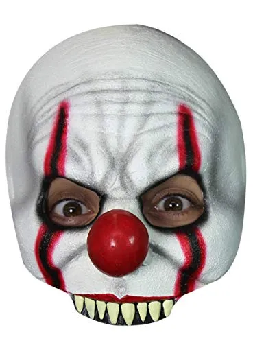 Maskworld Horror-Clown Halbmaske für Kinder aus Latex in weiß von MASKWORLD
