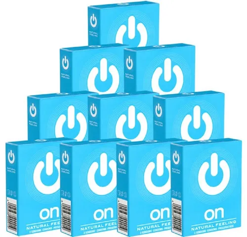 ON Condoms Kondome Natural Feeling 10 Packungen mit je 3 Kondomen, insgesamt, 30 St., klassische Kondome für jede Stellung