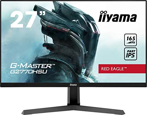 Iiyama G-MASTER Red Eagle G2770HSU-B1 27 Zoll Monitor - Gaming Monitor mit 165 Hz und 0,8 ms Reaktionszeit für ein flüssiges Spielerlebnis. Ausgestattet mit FreeSync und IPS Panel für brillante Farben und weite Blickwinkel.