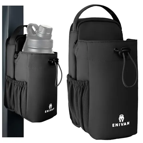 Enivan Magnetische Sporttasche mit Flaschenhalter 1,5L in schwarz von ENIVAN