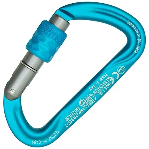Kong Karabiner Argon S, türkis/grau/türkis, Schraubanschluss