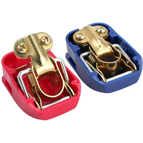 Offgridtec Batterieklemme 12V/24V - Batteriezubehör mit werkzeuglosem Anschluss für Kabel, ideal für Wohnmobile und Boote. Vergoldete Klemmen garantieren optimalen Stromfluss.