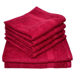 Dyckhoff Handtuch Set Planet, 6-teilig in Rot - Handtuch Set mit 4 Handtüchern (50x100cm) und 2 Duschtüchern (70x140cm), aus 100% Baumwolle, OEKO-TEX® zertifiziert und besonders saugfähig für ein angenehmes Gefühl nach dem Duschen.