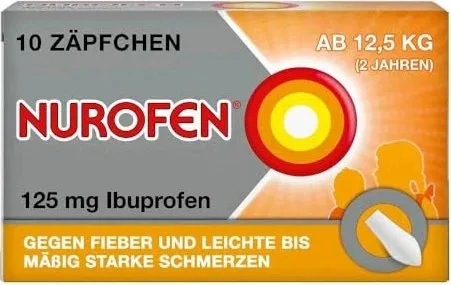 Nurofen Junior 125mg Zäpfchen - Arzneimittel zur Fiebersenkung und Schmerzbehandlung bei Kindern, schnell wirkend und leicht anzuwenden.