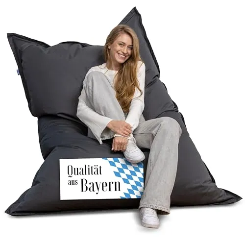 Bruni Riesen-Sitzsack Caree Grau – XXL Sitzsack 140x180 cm von Bruni