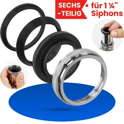 Dichtungsset mit Überwurfmuttern 1 ¼