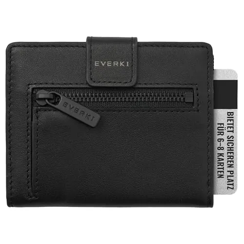 EVERKI RFID Geldbörse Herren - Slim Wallet mit Münzfach - Herren-Geldbörse aus hochwertigem Leder mit RFID-Schutz, 6 Kartenfächern, Münzfach und einem praktischen Magnetverschluss – ideal für Business und Alltag.