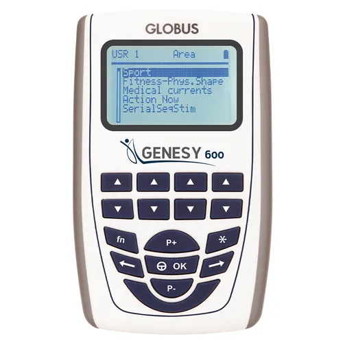 Globus Genesy 600 professionelles Elektrostimulator 4-Kanal-Massagegerät Weiss