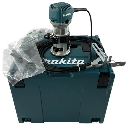Makita RT0702CJ Router - Fräsen mit dem leistungsstarken Makita RT0702CJ, 710 W und bis zu 34.000 RPM für präzise Ergebnisse in Holzarbeiten.