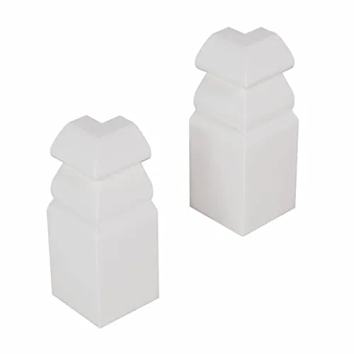 PROVISTON | Außenecken für | Sockelleiste | Berliner Profil | 16 x 58 mm | MDF foliert | Weiß | annährend RAL 9016 | Hamburger Fußleiste | 2 Stück