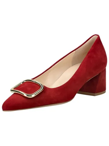 Elegante HÖGL Pumps Leder in Weinrot, Damen Gr. 39 - Pumps & High Heels aus hochwertigem Veloursleder mit einem eleganten Design und einer auffälligen Schnalle am Ristriemen. Ideal für stilvolle Anlässe und den Alltag.