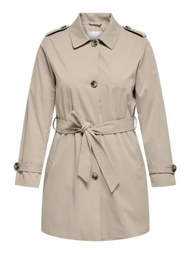 ONLY Carmakoma Trenchcoat in Beige - L-50/52 - Eleganter Trenchcoat in Beige mit abnehmbarem Gürtel und praktischen Eingrifftaschen. Ideal für stilvolle Outfits und vielseitige Anlässe.