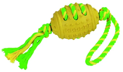 Kerbl 81458 Football Vollgummi Baumwolle 42 cm grün-gelb Hundespielzeug Haustier