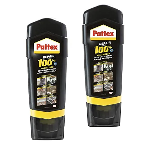 Pattex Repair 100 Prozent Alleskleber, hitzebeständiger Kleber für den Innen- und Außenbereich, 2x 100 g Klebstoff zur Reparatur für verschiedene Materialien