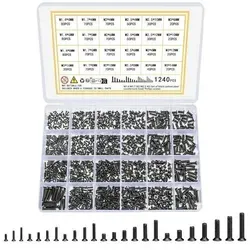 Schrauben Sortiment 1240 Senkkopf Mikroschrauben Brillen Schwarz 1240