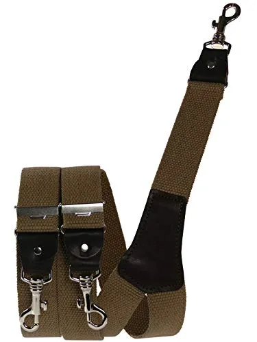 Harrys-Collection Herren extra starker Hosenträger mit Karabinerhaken, Größen:120 cm, Farben:camel