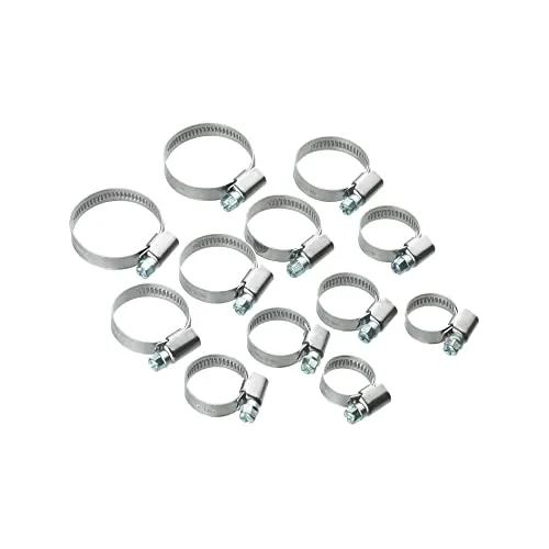 CON:P Schlauchschellen-Set 12-teilig - Verschiedene Spannweiten 12 - 20 mm, 16 - 25 mm, 20 - 32 mm & 25 - 40 mm - Aus rostfreiem Stahl / Schlauchklemme / Schlauchbefestigung / SA166