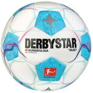 Derbystar Bundesliga Brillant Replica v24 - Freizeitball in Weiß, Blau und Pink, hochwertiges Material für zusätzlichen Komfort und Langlebigkeit