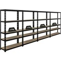 PROREGAL Mega Deal 4x Schwerlastregal APOLLO 150x90x30 cm - Werkstatteinrichtung mit 4 robusten Regalen, jeweils 175 kg Fachlast, ideal für platzsparende Lagerung in Garagen oder Kellern, einfach montierbar mit verstellbaren Böden.