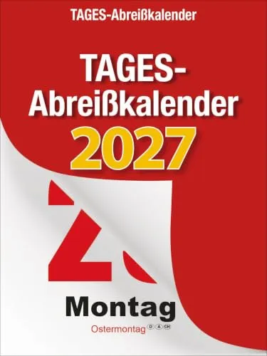 Tages-Abreisskalender 2027: Aufstellbarer Tages-Abreisskalender I 12 x 16 cm