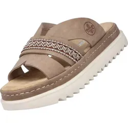 Rieker Damen 61589 Pantolette, Beige, 40 EU - Wanderschuhe mit weicher Decksohle für optimalen Tragekomfort und angenehmes Gehen.