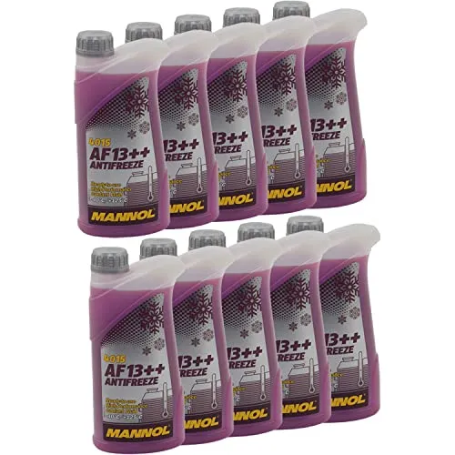 Kühlerfrostschutz MANNOL AF13++ Antifreeze 10 X 1 Liter Fertiggemisch -40°C rot