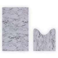 Bestlivings Bademmatten Set Weichschaum 2 Teilig Marmor in grau von Bestlivings