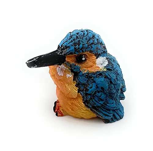 Onwomania Polyresin Figur Eisvogel Kolibri Vogel Trochilidae Tier Dekofigur aus Polyresin Blau 3 cm