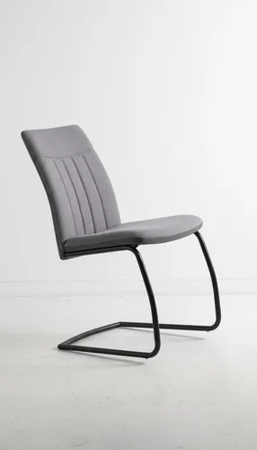 Schwingstuhl Esszimmerstuhl Freischwinger Grau Webstoff Kunstleder 110 kg KHG