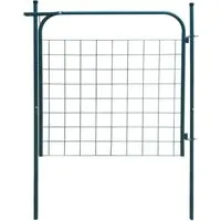 vidaXL Gartenzauntor 100 x 100 cm Grün - Gartenzäune: Robustes und langlebiges Gartentor aus verzinktem Stahl, ideal für eine sichere Abgrenzung Ihres Gartens oder Grundstücks.