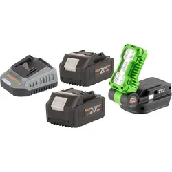 Procraft LL20bb Akku LED Strahler 20 V mit 2 Akkus - Leistungsstarker Akku LED Strahler mit 500 lm, ideal für den flexiblen Einsatz im Innen- und Außenbereich. Inklusive 2 langlebigen 4,0 Ah Akkus und Ladegerät für maximale Einsatzbereitschaft.