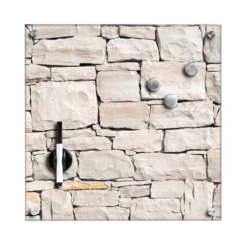 HTI-Living Memoboard Glas Stone - Modernes Memoboard aus Glas mit 3 Magneten und Stift, ideal für Büro und Küche. Notizen einfach festhalten und mit einem Wisch wieder entfernen. Inklusive Montagematerial für schnelle Installation.