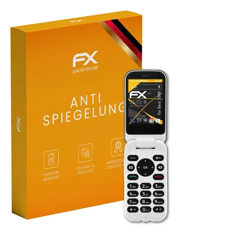 atFoliX 3x Displayfolie für Doro 7080 Schutzfolie matt&stoßfest Folie