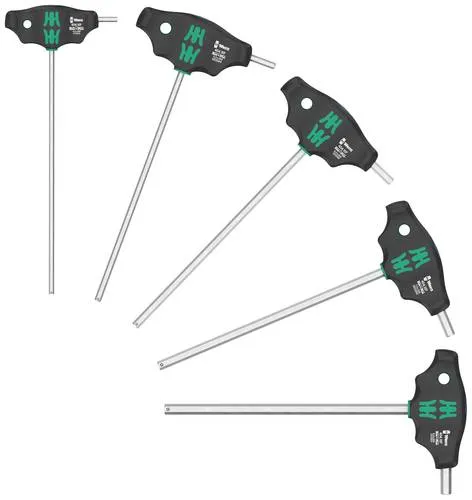 Wera 454/5 HF SHK Set 1 - 5-teiliges Universal Innen-Sechskantschraubendreher Set - Schraubendreher-Sets mit 5 Quergriff-Schraubendrehern, ideal für tiefliegende Verschraubungen. Hex-Plus Technologie für optimale Passgenauigkeit und hohen Korrosionsschutz.