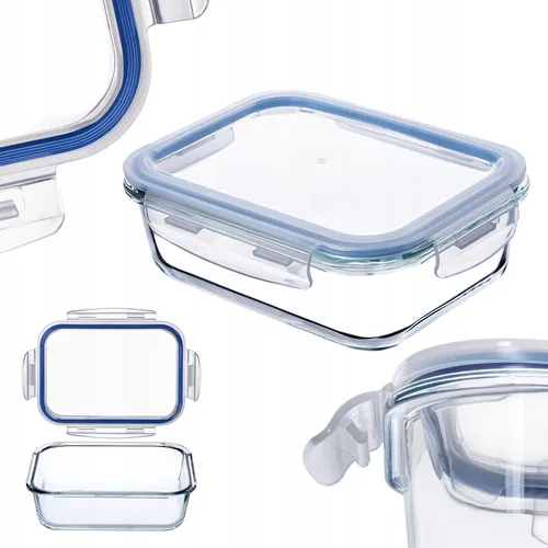 KADAX Glasbehälter mit Deckel, Lebensmittelbehälter, Rechteckig, 1520 ml