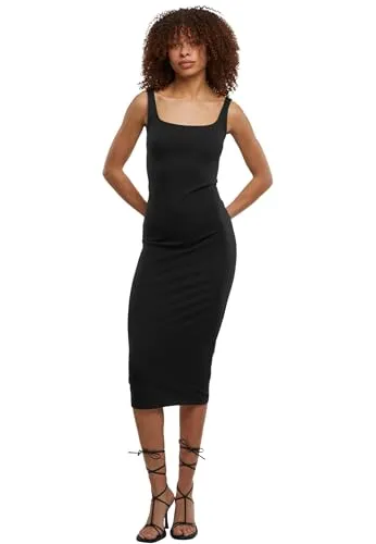 Urban Classics Ladies Basic Long Cotton Jersey Dress Frauen Mittellanges Kleid schwarz 4XL