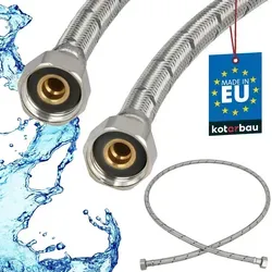 KOTARBAU® Flexschlauch 1/2 Zoll Wasserschlauch 140cm Panzerschlauch 1/2“x1/2“ Anschlussschlauch für Armatur Schlauch Für Wasserhahn Edelstah...