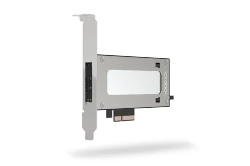 ICY DOCK M.2 NVMe SSD zu PCIe 5.0 x4 Adapterkarte - ExpressSlot Elite MB840M5P-B - Festplatten-Zubehör für 1x M.2 PCIe NVMe SSD, unterstützt bis zu 128Gbps via PCIe 5.0 x4, flaches Design für einfachen Einbau ohne Kabelsalat und 5 Jahre Garantie.