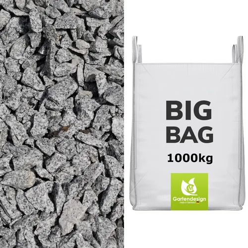 Passauer Granit Splitt 16-32mm im BigBag – 1000 kg - Robuster Granit Splitt in Grau/Blau, ideal für Garten- und Landschaftsbau. Hochwertige Qualität aus Deutschland, verpackt im praktischen BigBag.