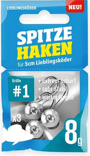 Lieblingsköder Spitze Haken Gr. 1-3 Jighaken, Gewicht:8g