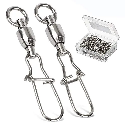 9Tong Kugellager Wirbel Angeln Snap Angeln Rolling Wirbel Salzwasser Edelstahl Angelwirbel Barrel Kugellager Snap Angeln spinnfischen zubehör 25pcs 154lbs
