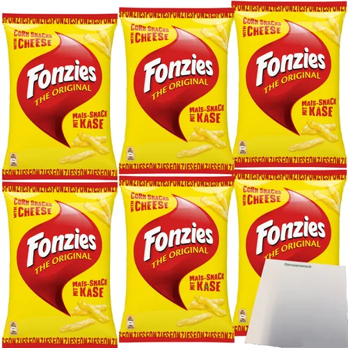 Fonzies Original knusprige Mais-Snack mit Käse-Geschmack 6er 6x100g usy Block