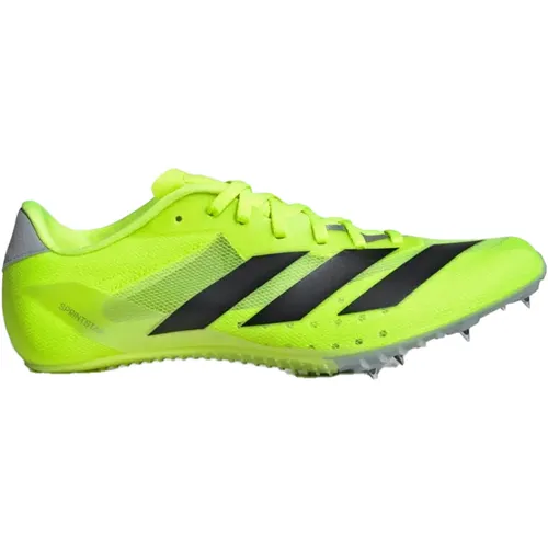 adidas Sprintstar Spikeschuh - Neongrün, Schwarz, Größe 44 - Laufschuhe für maximale Geschwindigkeit, ultraleichtes Design und exzellenter Grip dank hochwertiger Spikes – ideal für explosive Starts auf der Bahn.