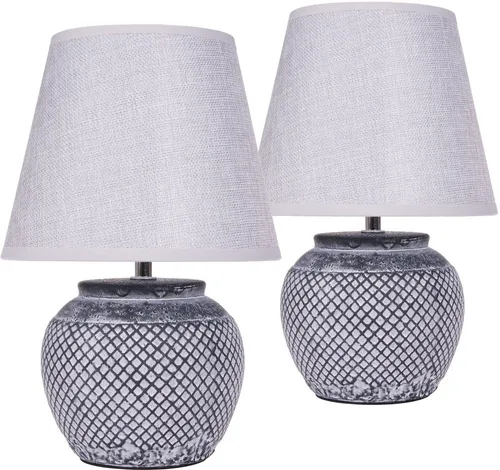 BRUBAKER Tischleuchte Grau in grau von BRUBAKER